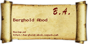 Berghold Abod névjegykártya